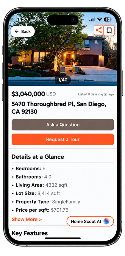 Home3 app - property listing details