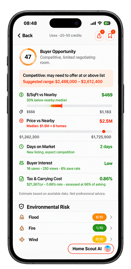 Home3 app - buyer opportunity, pricing and carrying cost